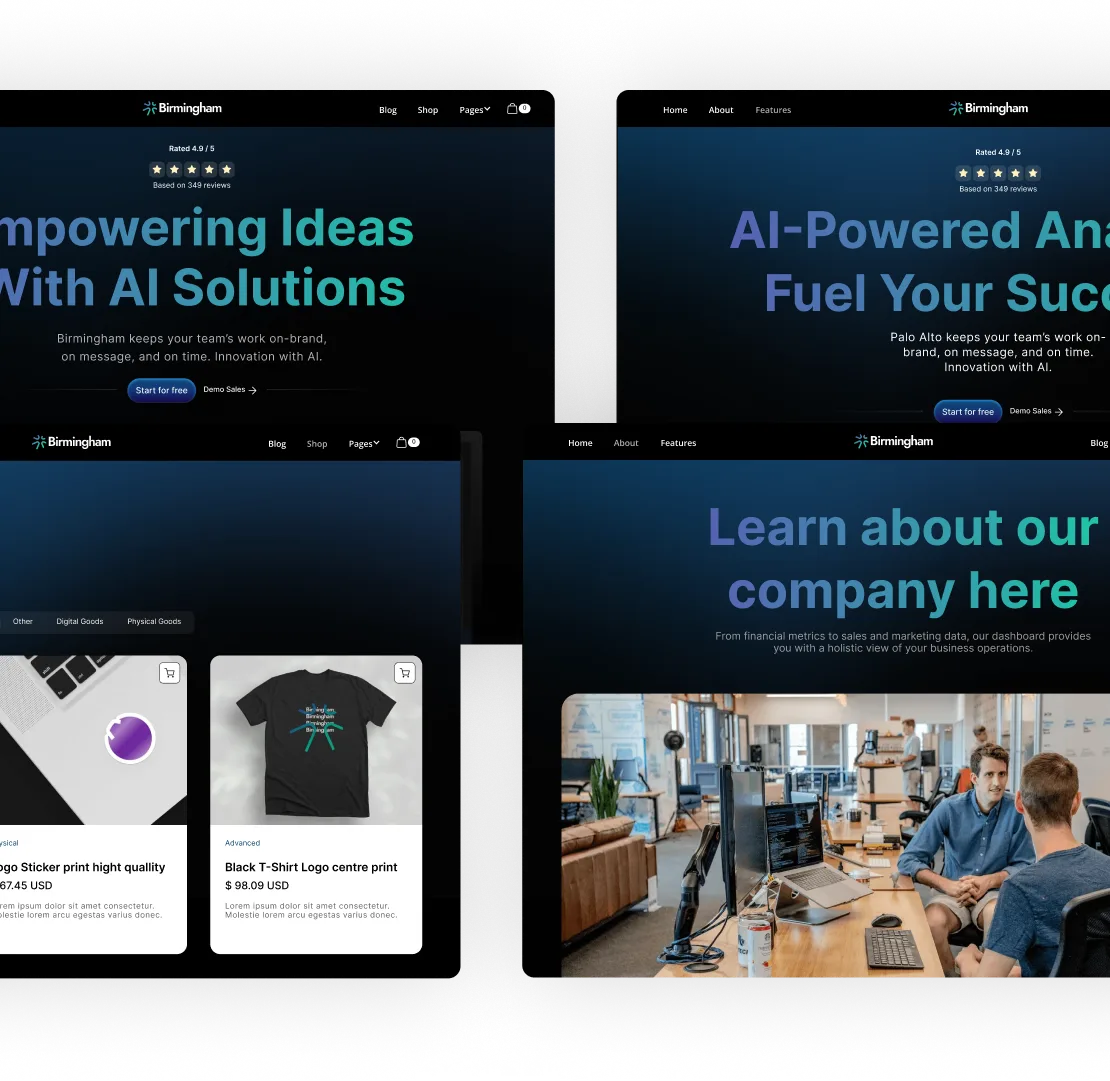 SaaS Webflow Template - Birmingham - Designed by Azwedo.com and Wedoflow.com